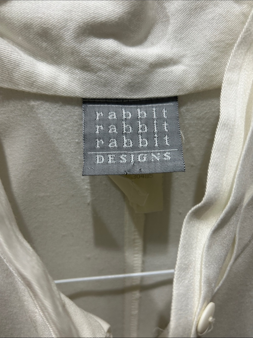 Vintage Rabbit Rabbit Rabbit White Midi Dress with Belt - Picture 4 of 4